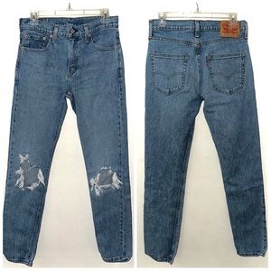 Levi’s 512 jeans denim distressed ripped tapered cut classic casual skate 29 32